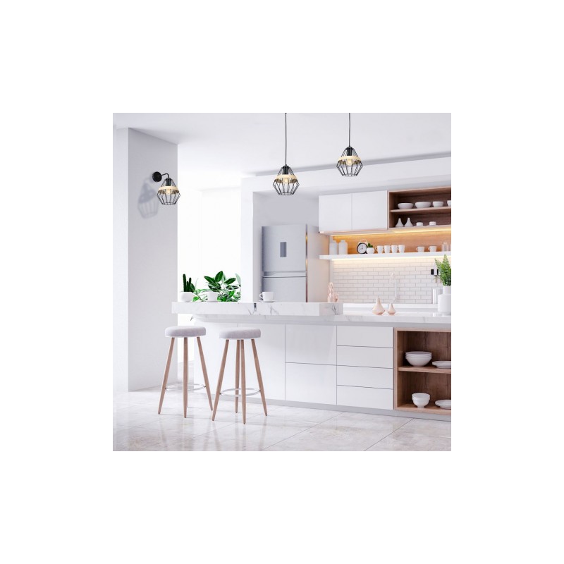 Lampa kinkiet retro czarny CLIFF 1xE27