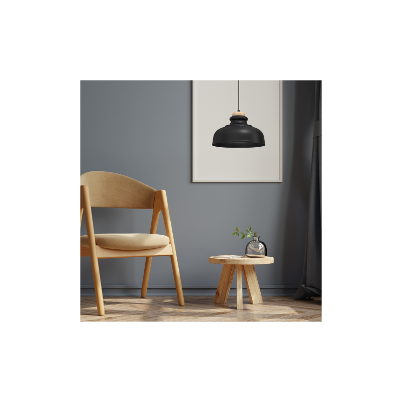 Lampa wisząca ASMUND BLACK 1xE27 30cm