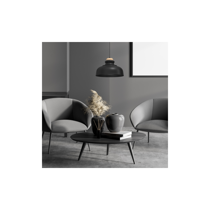 Lampa wisząca ASMUND BLACK 1xE27 30cm