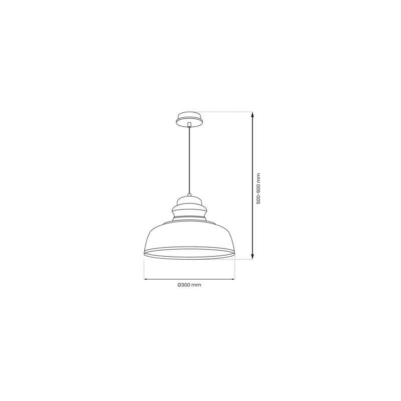 Lampa wisząca ASMUND BLACK 1xE27 30cm