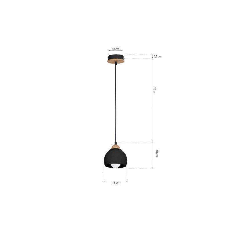 Lampa wisząca DAMA BLACK 1xE27