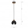 Lampa wisząca DAMA BLACK 1xE27