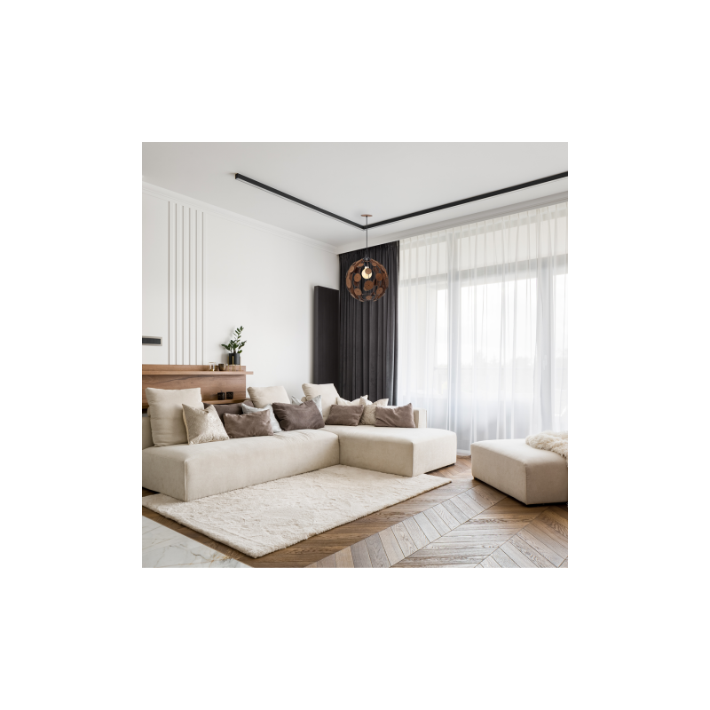 Lampa wisząca GAIA BLACK / WOOD 1xE27 60W