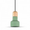 Oprawa Wisząca V-TAC Beton+Drewno Zielony fi125mm VT-7125