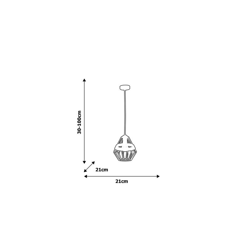 Lampa wisząca CLIFF BLACK 1xE27