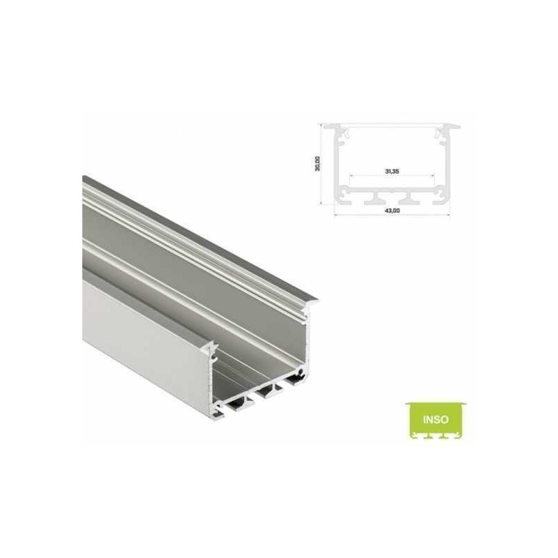 Profil LED aluminiowy Srebrny anodowany - LUMINES Typ Inso 2m