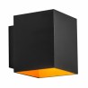 91063 Sola Wl Square Kinkiet Czarny+Złoty/Black+Gold
