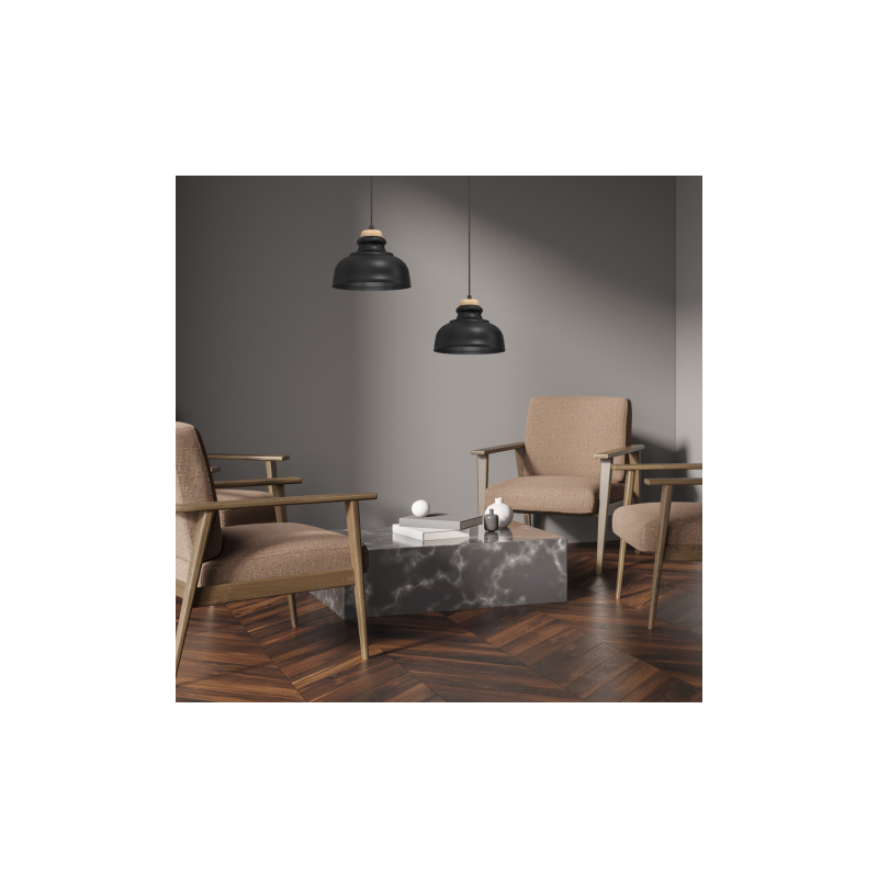 Lampa wisząca ASMUND BLACK 1xE27 20cm