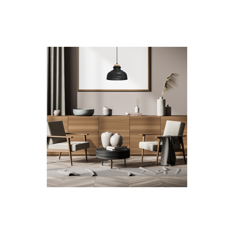 Lampa wisząca ASMUND BLACK 1xE27 20cm