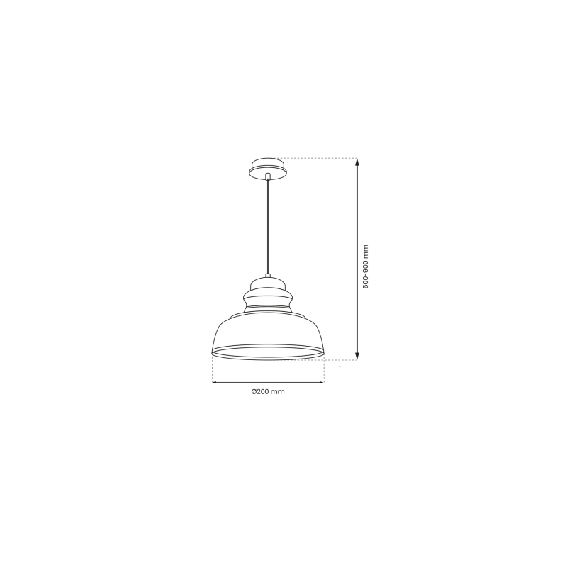 Lampa wisząca ASMUND BLACK 1xE27 20cm