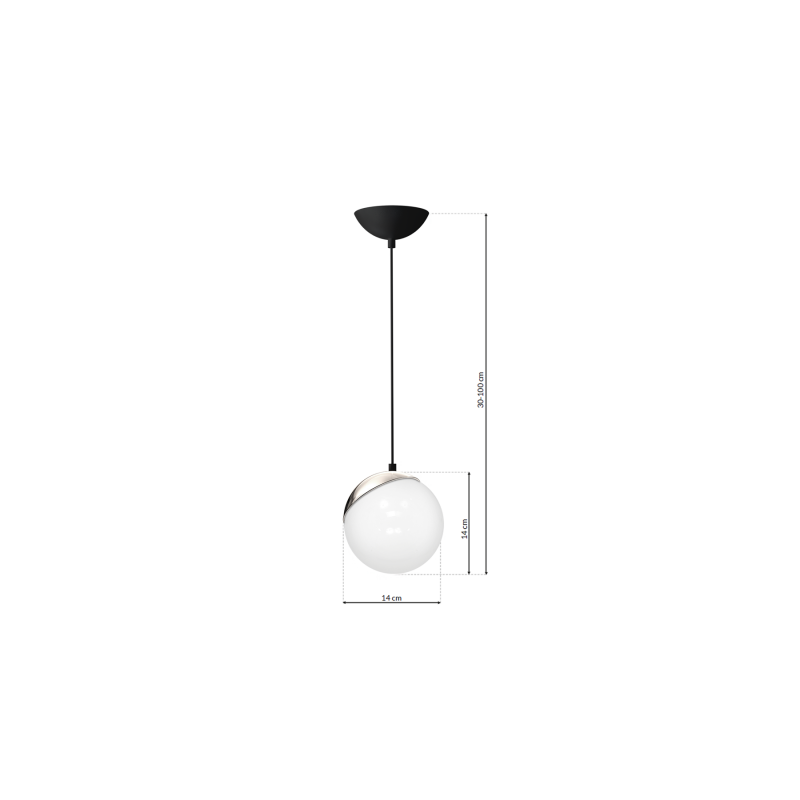 Lampa wisząca SFERA BLACK/CHROME 1xE27 60W