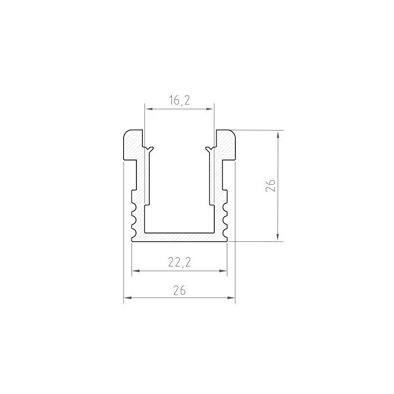 Hermetyczny profil LED P24-1 srebrny - 1m