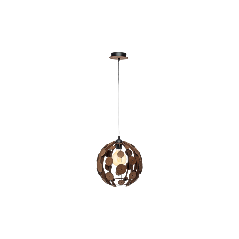 Lampa wisząca GAIA BLACK / WOOD 1xE27 60W