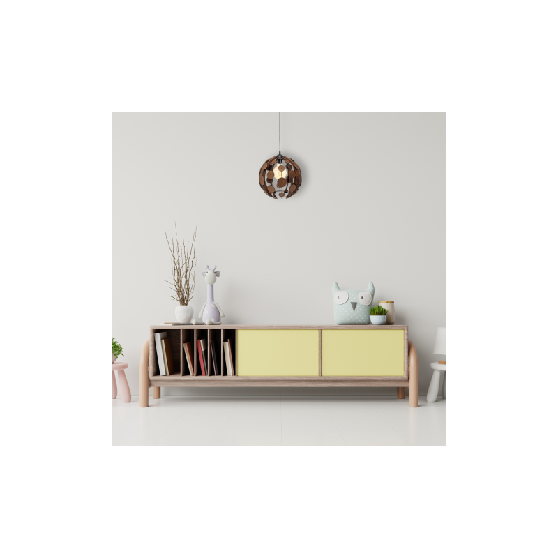 Lampa wisząca GAIA BLACK / WOOD 1xE27 60W