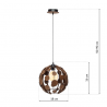 Lampa wisząca GAIA BLACK / WOOD 1xE27 60W