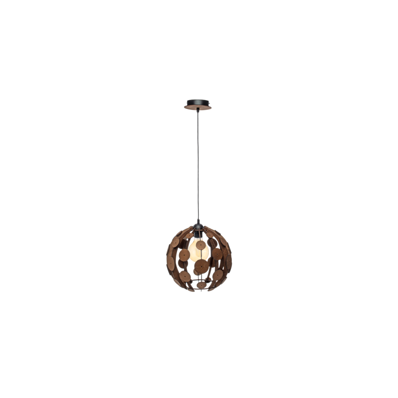Lampa wisząca GAIA BLACK / WOOD 1xE27 60W
