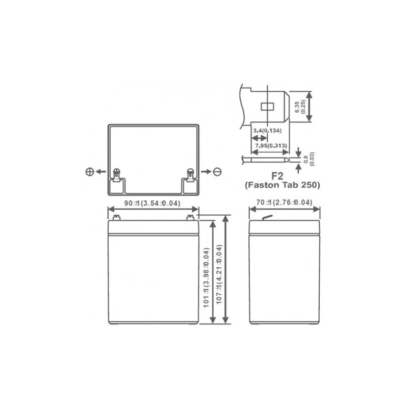 Akumulator AGM MWP 5-12L 12V 5Ah