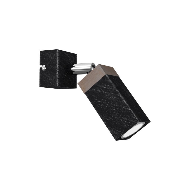 Kinkiet SOLO SAWN BLACK / PATINATED WOOD 1x mini GU10