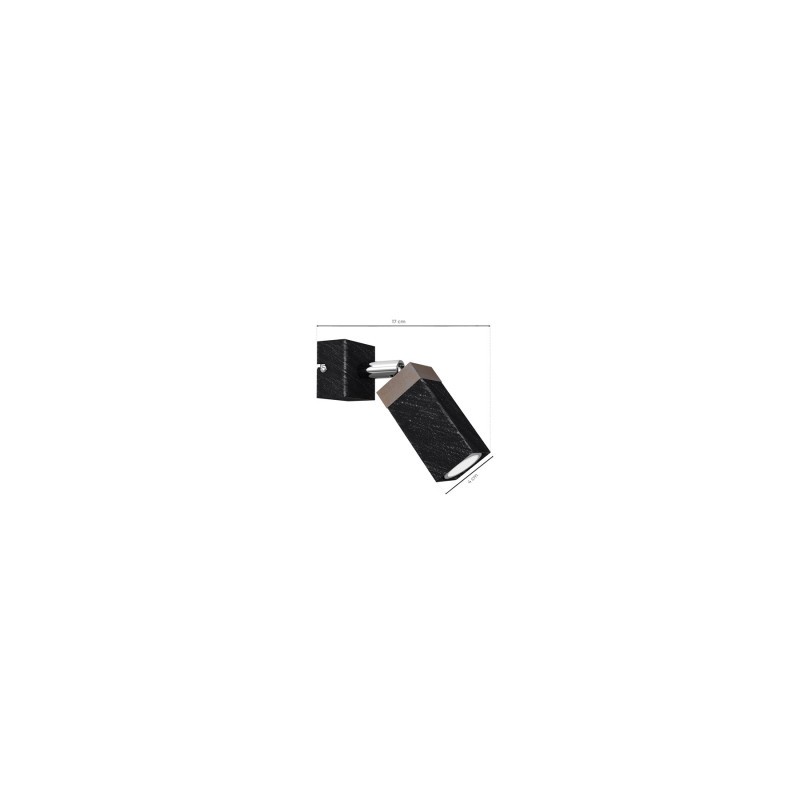 Kinkiet SOLO SAWN BLACK / PATINATED WOOD 1x mini GU10