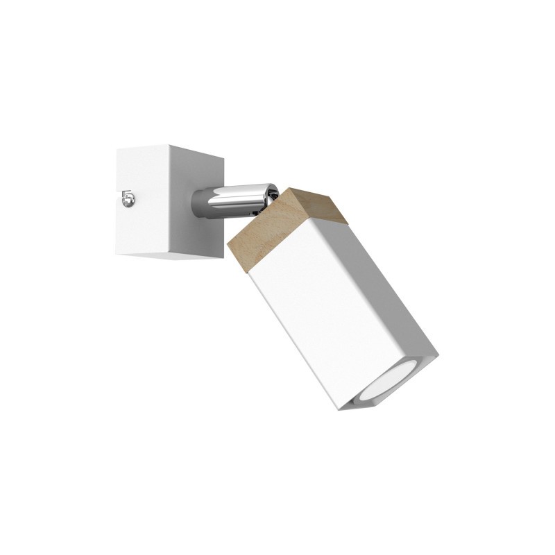 Kinkiet SOLO SAWN WHITE / PATINATED WOOD 1x mini GU10