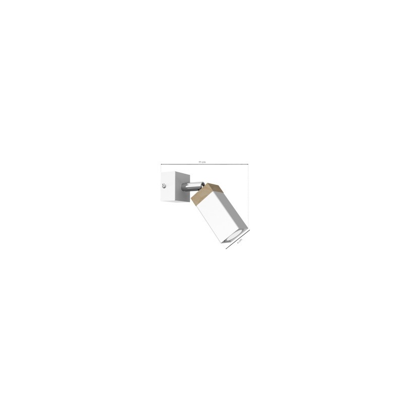 Kinkiet SOLO SAWN WHITE / PATINATED WOOD 1x mini GU10