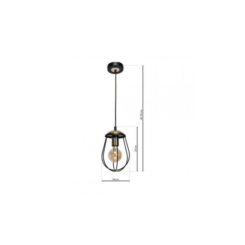 Lampa wisząca OLIMP BLACK / GOLD 1xE27 60W