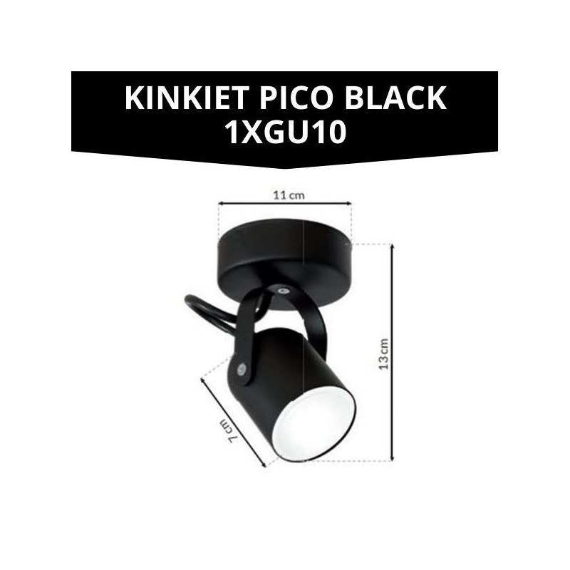 Kinkiet PICO BLACK 1xGU10