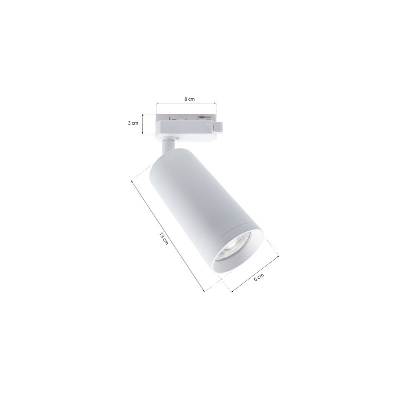 MICA WHITE ZOOM track light 1xGU10 - 3 Circuit
