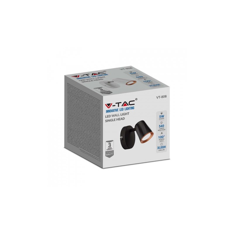 Kinkiet V-TAC 5W LED Biały VT-806 4000K 540lm 3 Lata Gwarancji