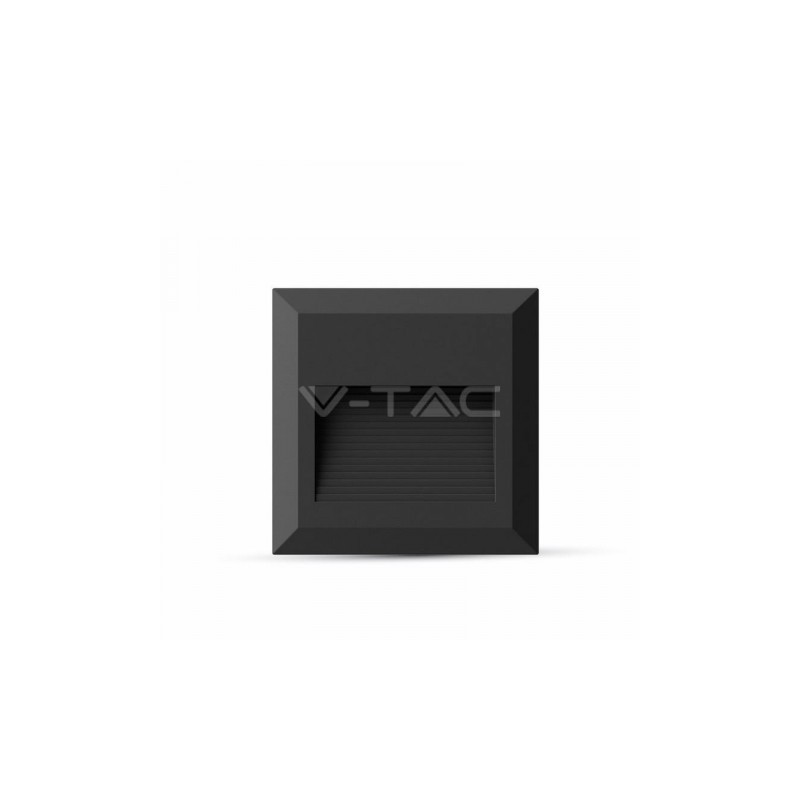 Oprawa Schodowa 2W LED V-TAC Czarny Kwadrat 230V IP65 VT-1152 3000K 60lm