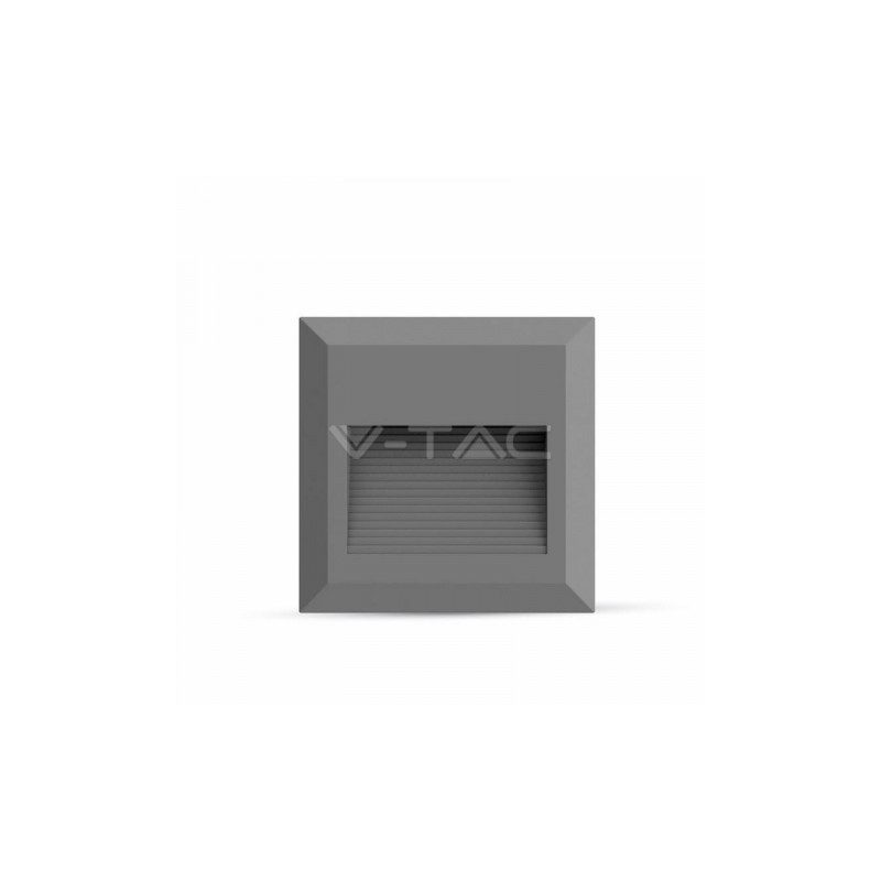Oprawa Schodowa 2W LED V-TAC Szary Kwadrat 230V IP65 VT-1152 4000K 60lm