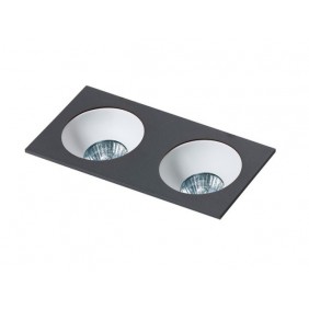 Czarna podwójna oprawa downlight 2xGU10 HUGO 2