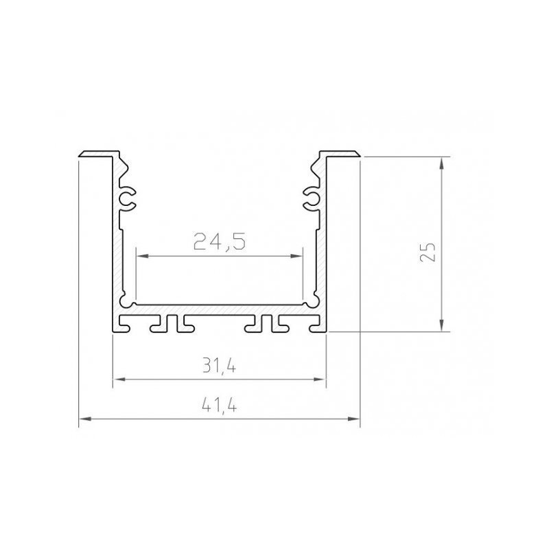 Profil wpuszczany LED P22-1 srebrny - 1m