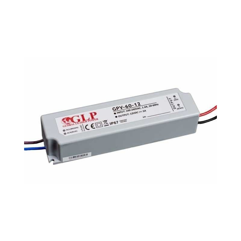 Zasilacz LED 60W napięciowy 12V 5A IP67 hermetyczny IP67- GLP