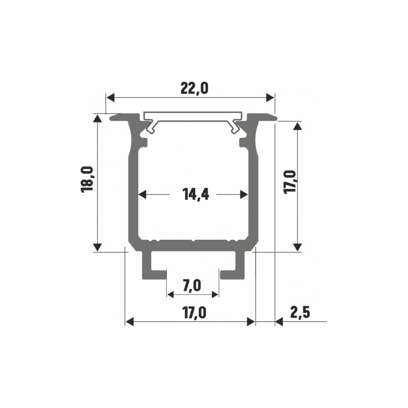 Profil LED wpuszczany Lumines typ W srebrny - 2 m