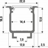 Profil LED wpuszczany Lumines typ W srebrny - 2 m