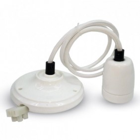 Oprawka Porcelanowa z Przewodem Biała V-TAC VT-7998