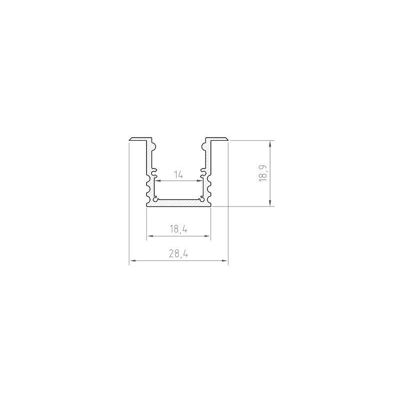 Profil wpuszczany LED P25-1 srebrny - 1m