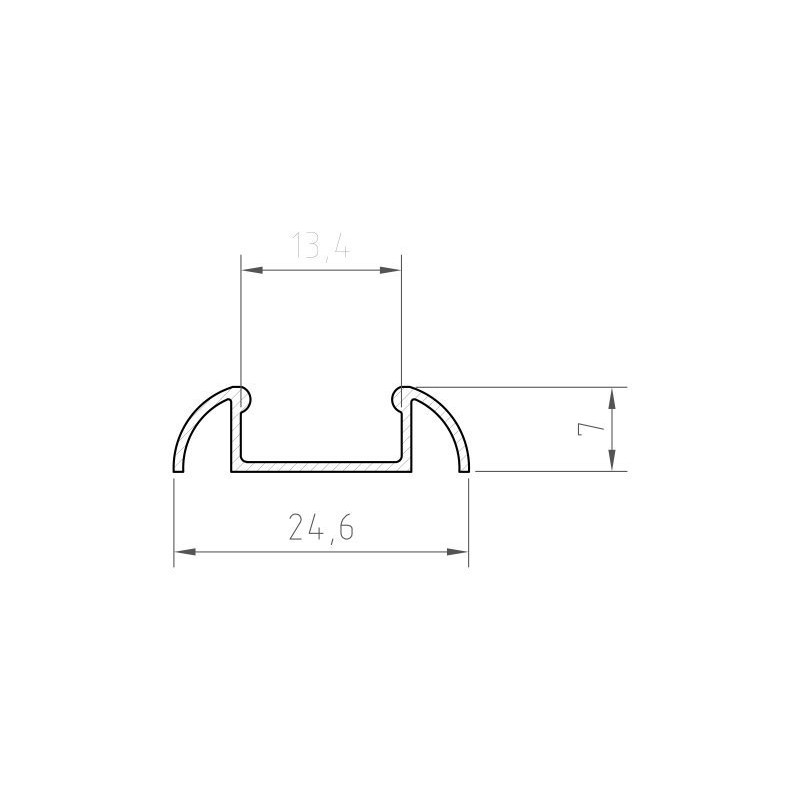 Profil LED nawierzchniowy P2-1 czarny - 2m