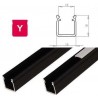 Profil aluminiowy do taśm LED - zewnętrzny typ Y LUMINES - czarny - 2 metry