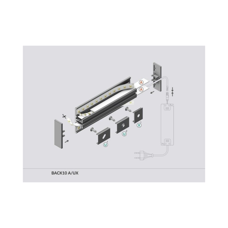 Profil LED dekoracyjny BACK10 czarny TOPMET - 1m