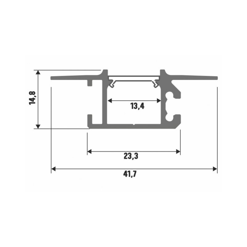 Profil LED wpuszczany Mono srebrny - 1 metr