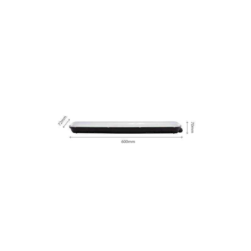 LIMEA GIGANT HERMETYK 600mm 20W NW 230V 120st IP65 IK09 600x72x70mm CZARNY