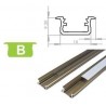 Profil aluminiowy do taśm LED inox - wpuszczany typ B LUMINES - 2 metry