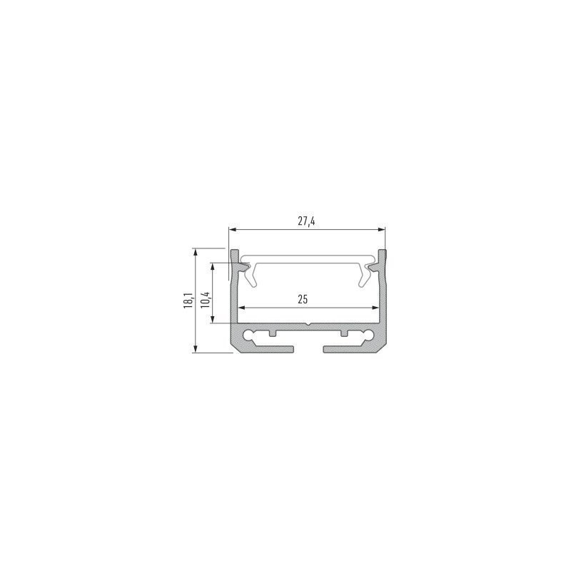 Profil aluminiowy do taśm LED - SILEDA - srebrny anodowany - 1 metr