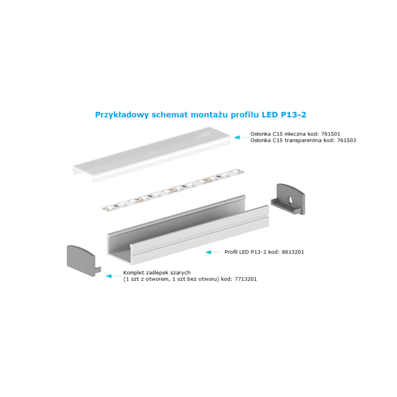 Profil nawierzchniowy LED P13-2 srebrny - 1m