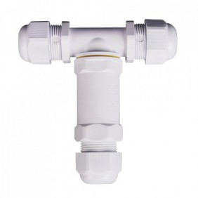 Mufa Hermetyczna Biała Trójnik 0.5-4mm2 Średnica kabla 8-12mm IP68 V-TAC VT-869