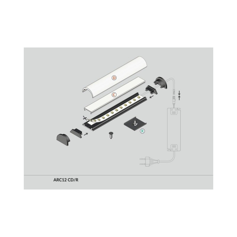 Profil elastyczny LED ARC12 czarny - 2m