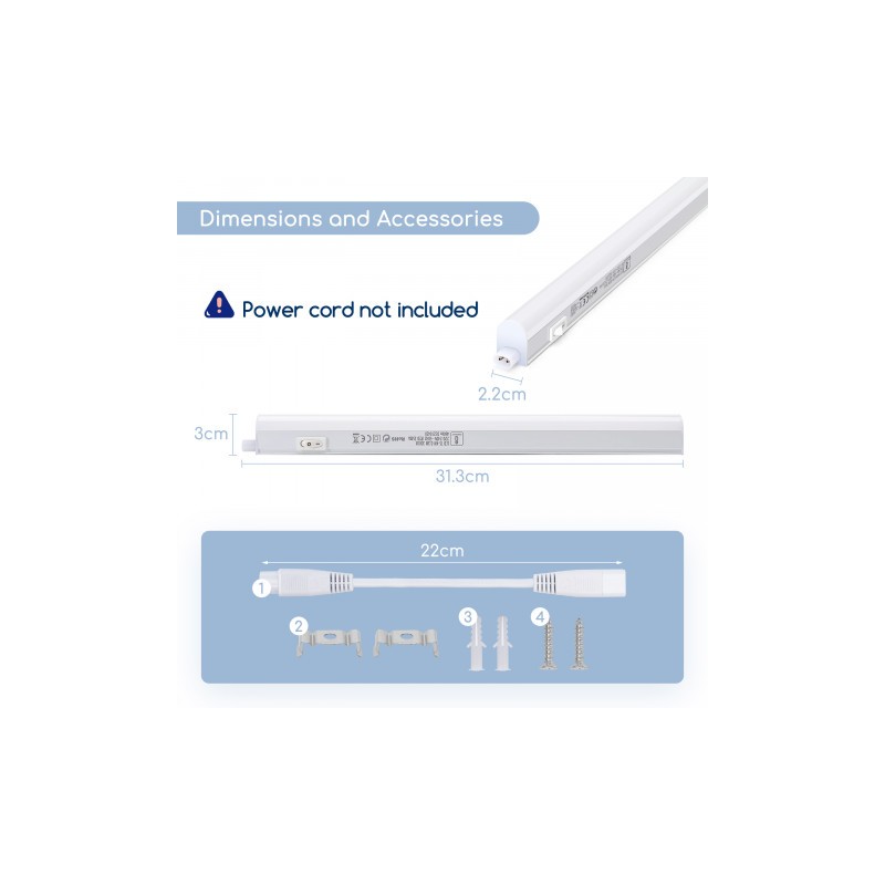 Lampa oprawa meblowa LED T5 4W 0.3M 4000K