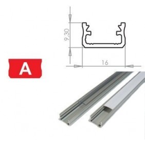 Profil aluminiowy do taśm LED srebrny - zewnętrzny typ A LUMINES - 2 metry